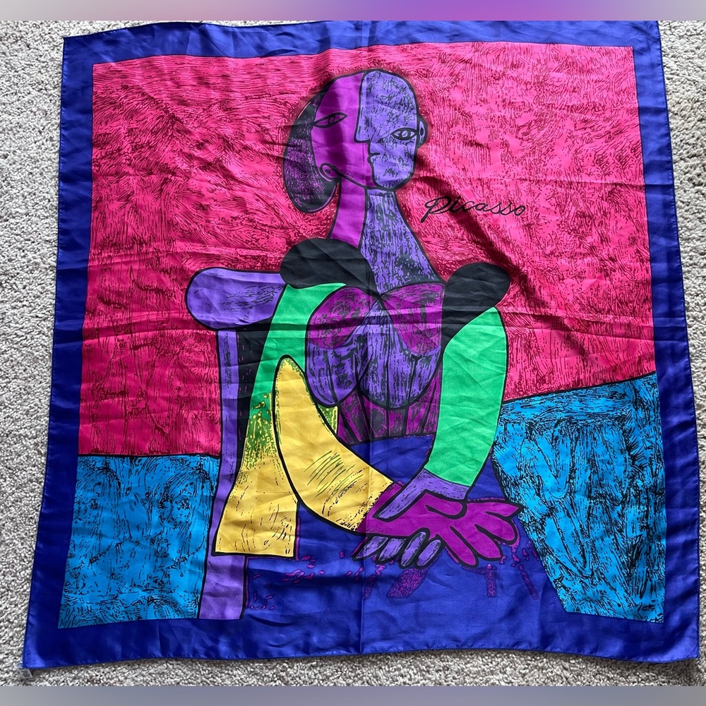 Vintage Picasso Inspired Colorful Scarf
